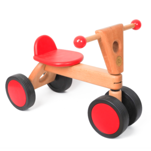 Rutschauto aus Holz mit Laufrädern aus Kunststoff